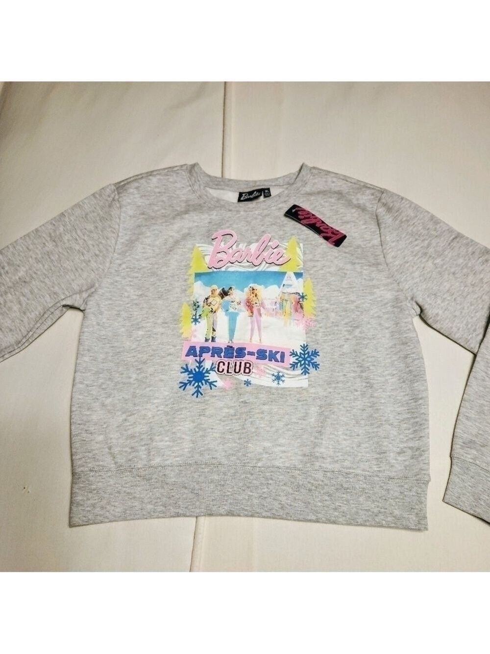 Barbie Heathered Gray Fleece Pullover Sweatshirt Large - Picture 6 of 8